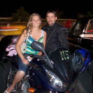 My wife and me, race night