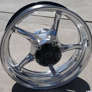 Polished rear wheel