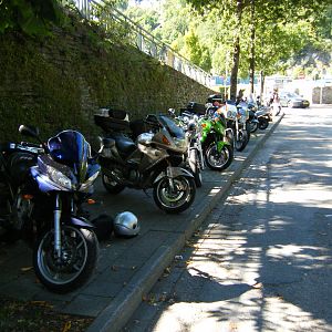Bike parking in german town Monschau