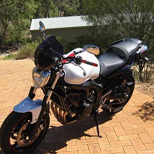 My bike, his shed....