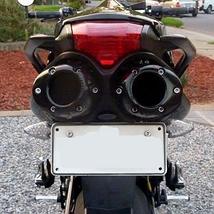 Custom Rear Fender, powdercoated Two Brothers Exhaust end caps.