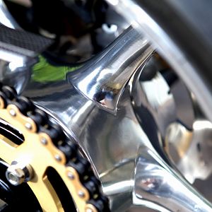 Polished Rear Wheel, GYTR 520 46T SPROCKET.