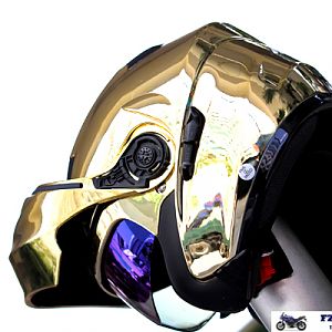 Masei 815 Gold Chrome DOT Modular Helmet