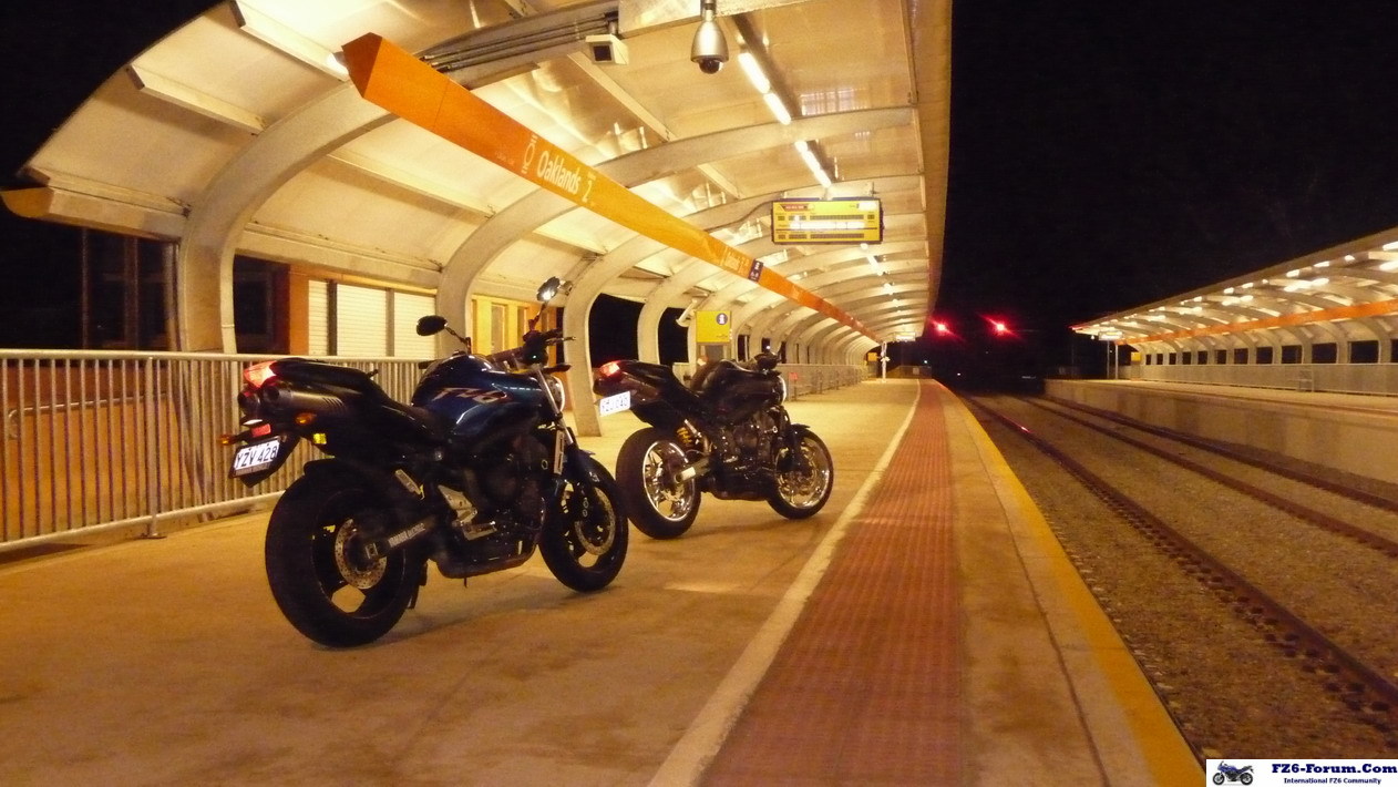 at the train station
