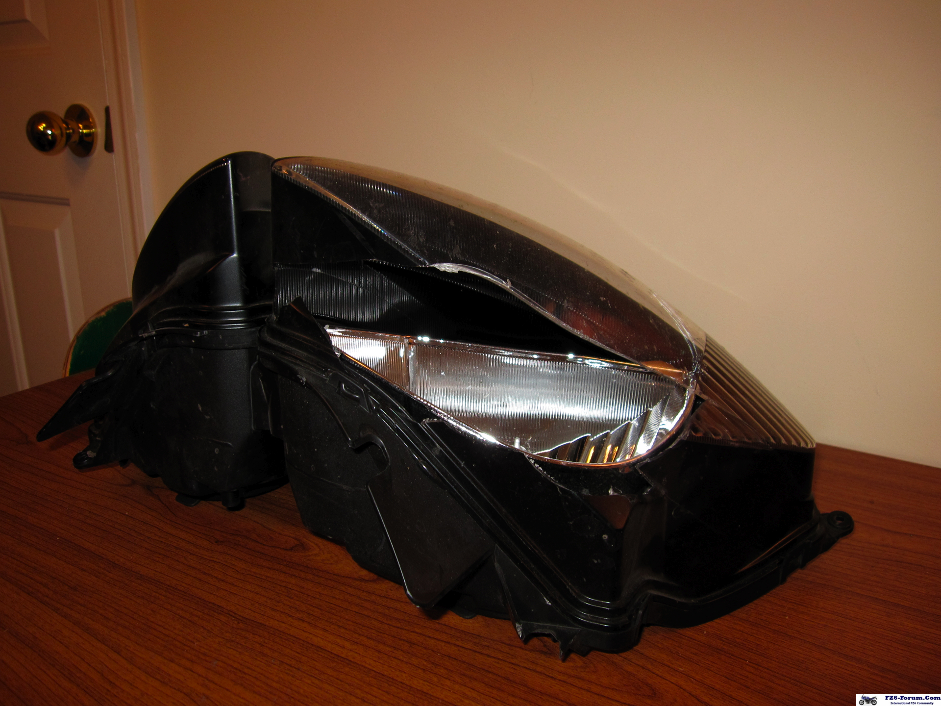 busted headlight