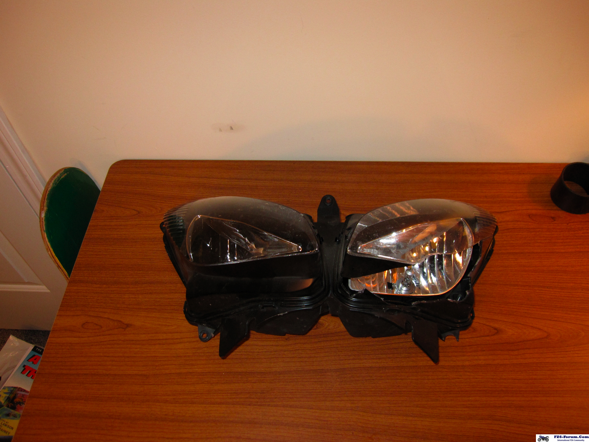 busted headlight