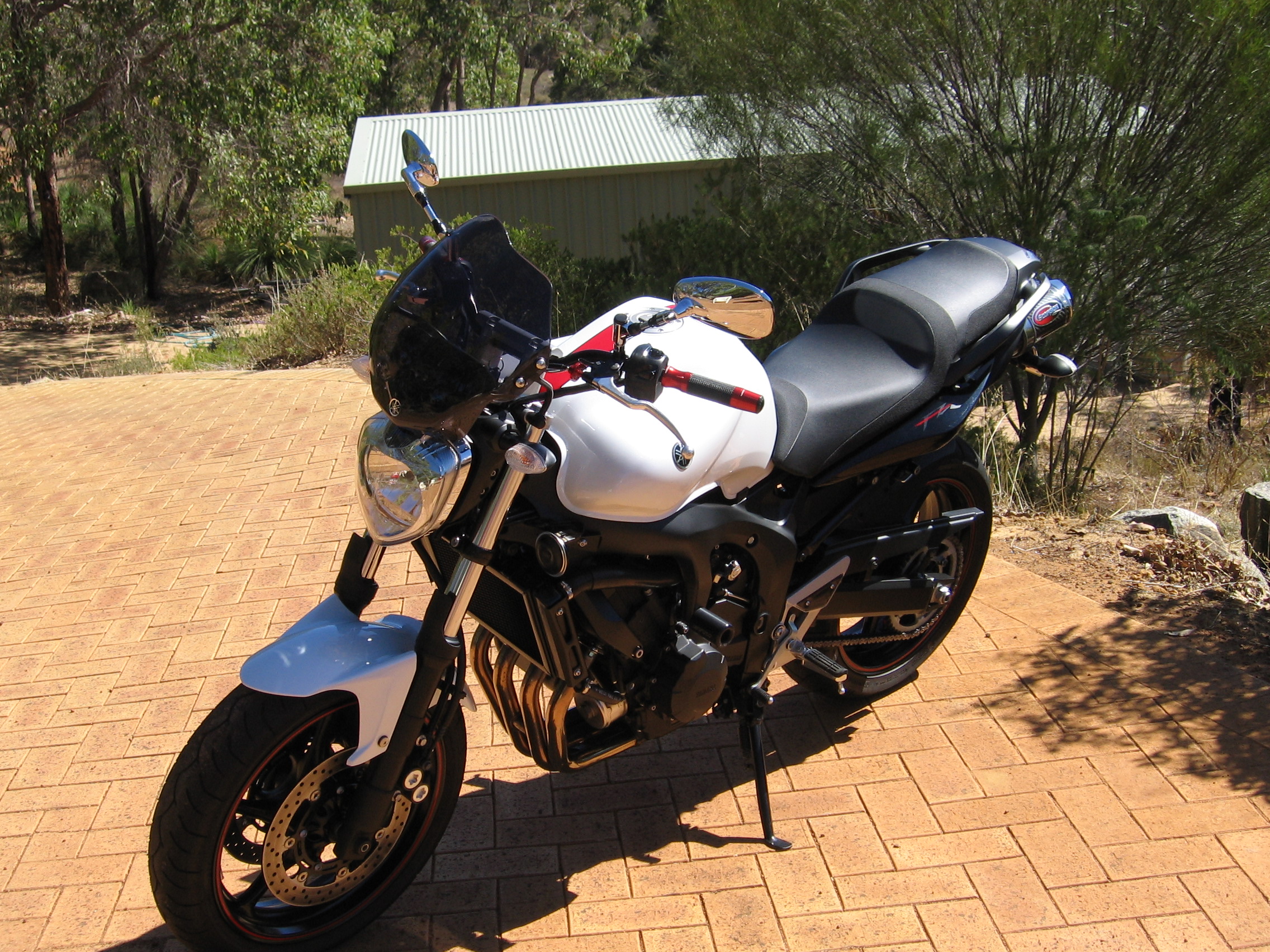 My bike, his shed....
