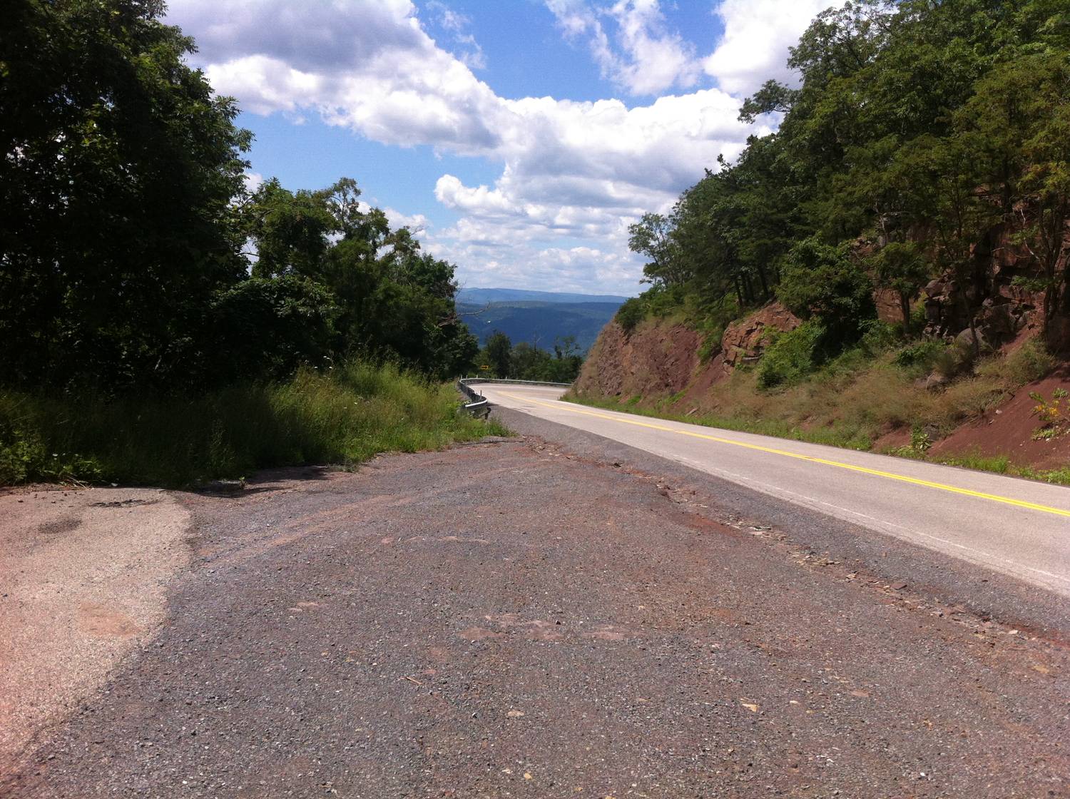 Near the crest, looking West