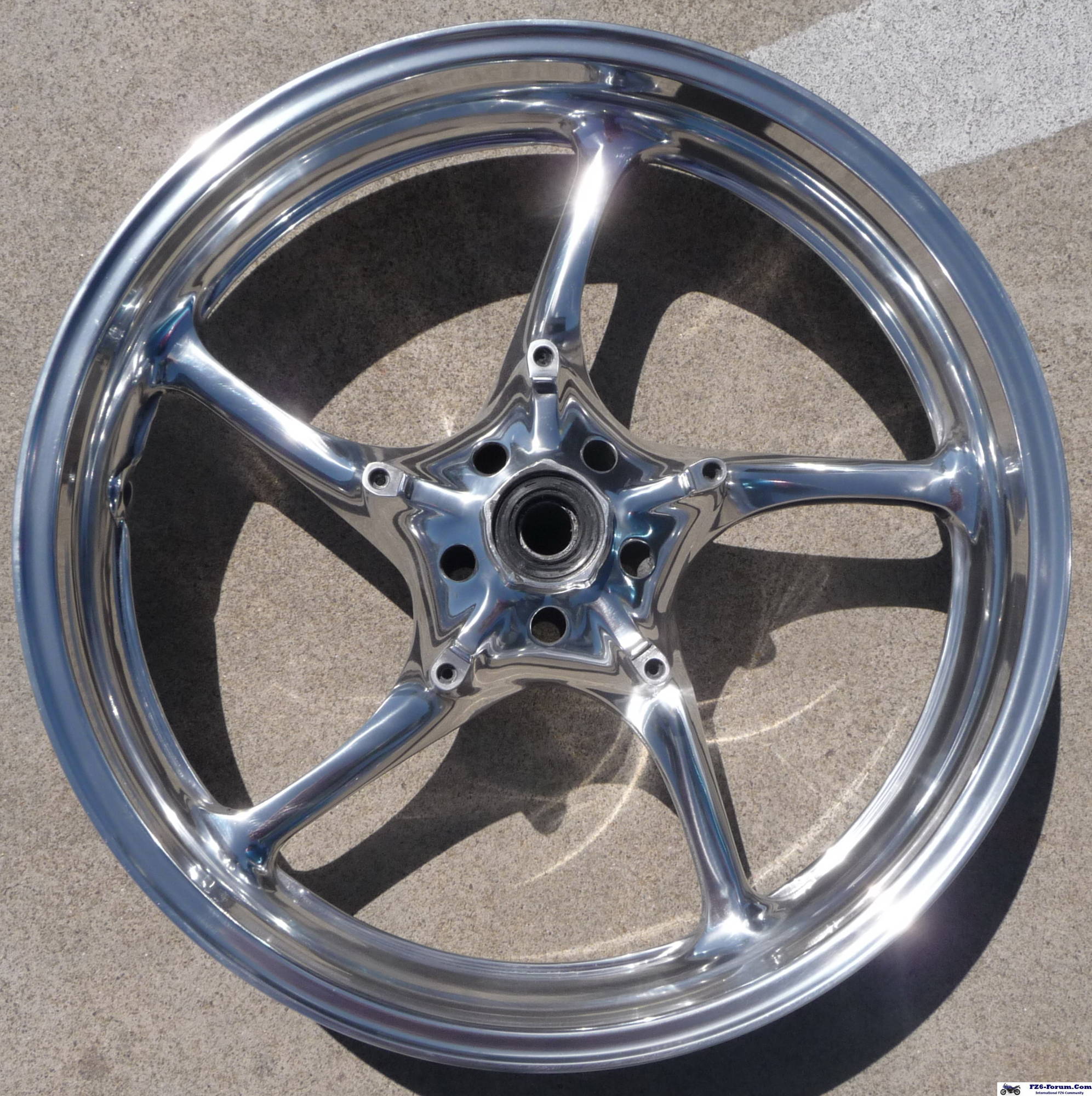 Polished front wheel