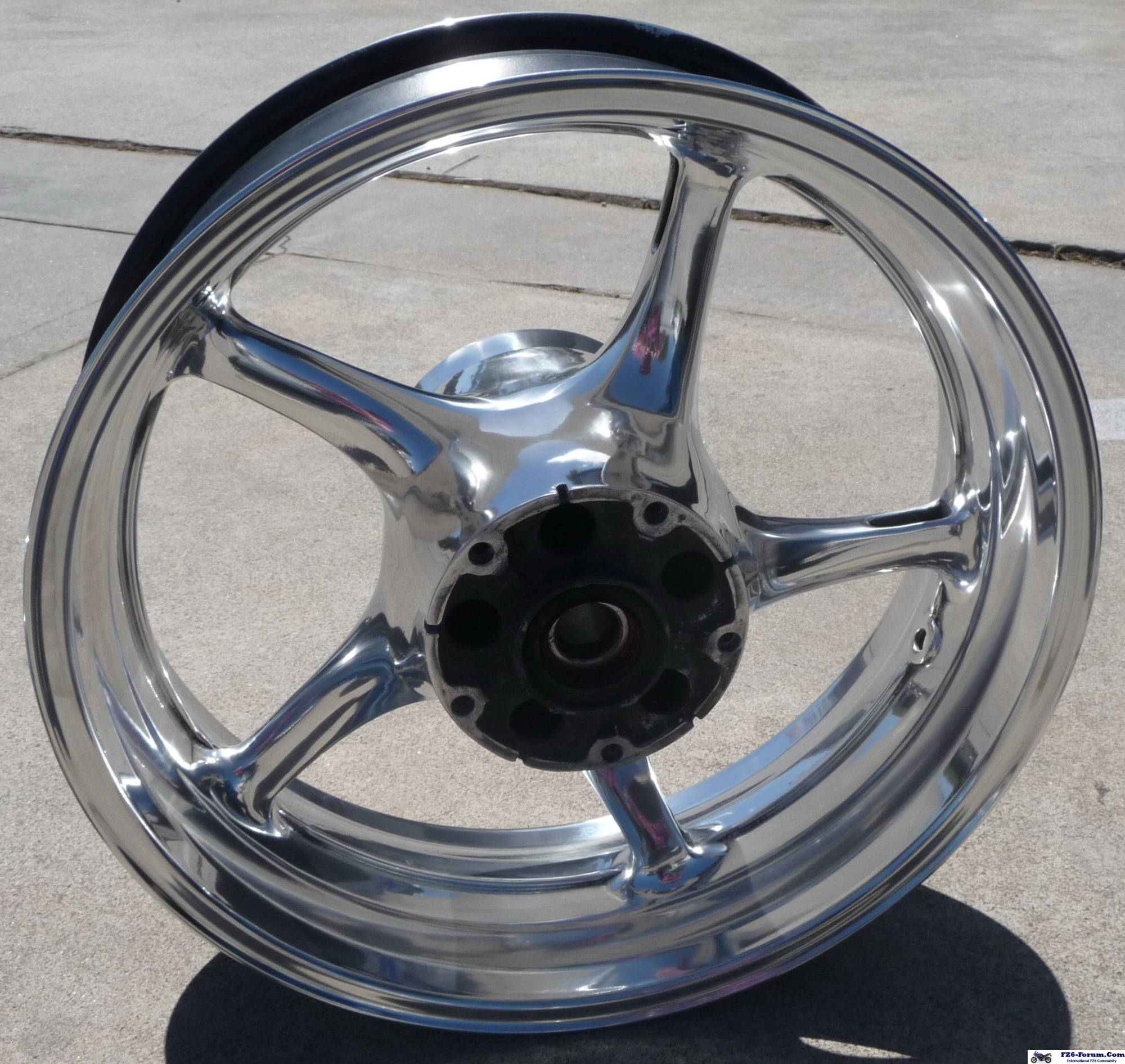 Polished rear wheel